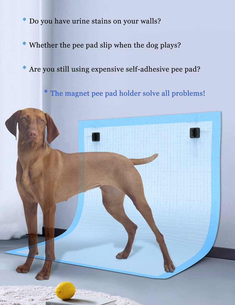 NOTMBESTM Dog Pee Pad Holder（2Pack） Potty Training Pad Magnetic Wall Holder for Leg-Lifting Dogs & Canine Urine Marking Strong Magnets No More Slipping Pee Pads Fit for Any Size of Puppy Pee Pads Black - BeesActive Australia