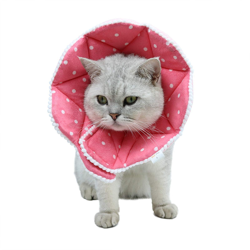 WZ PET Adjustable Dog Cat Cone,Soft Recovery Cat Cone Collar,Dog Protective Collar for Cats Surgery,Pink,Small,Medium S Pink - BeesActive Australia