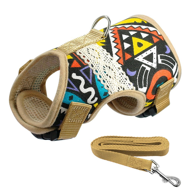 Muttitude Dog Harness & Leash Set for Small Breeds L 6-12 lb, Chest 13-16” Pueblo - BeesActive Australia