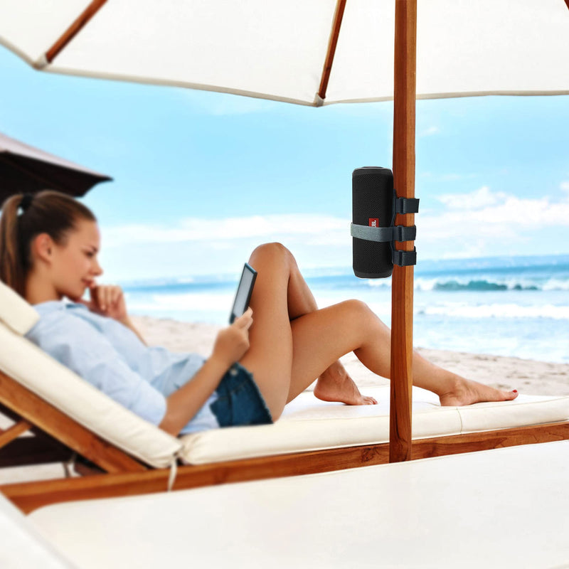 HomeMount Portable Speaker Mount for Golf Cart Accessories - Adjustable Strap Fits Bluetooth Wireless Speaker Strap Attachment to Railing/Cross bar/Frame Black - BeesActive Australia