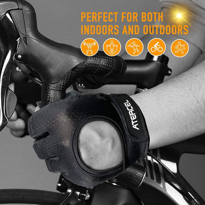 Atercel Weight Lifting Gloves Full Palm Protection, Workout Gloves for Gym, Cycling, Exercise, Breathable, Super Lightweight for Mens and Women Grey Black Medium - BeesActive Australia