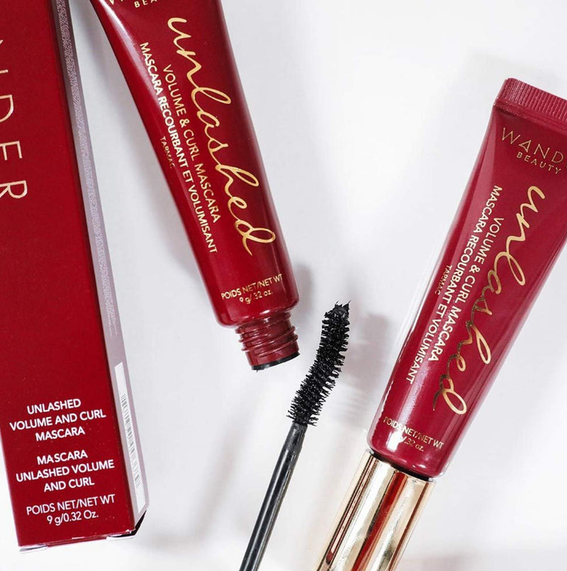 Black Mascara Volume and Length: WANDER BEAUTY UNLASHED VOLUME & CURLING MASCARA - Cruelty Free & Gluten Free. Lash Conditioning, Strengthening, Lengthening Mascara, Volumizing Mascara Eye Makeup - 1 Pack - BeesActive Australia