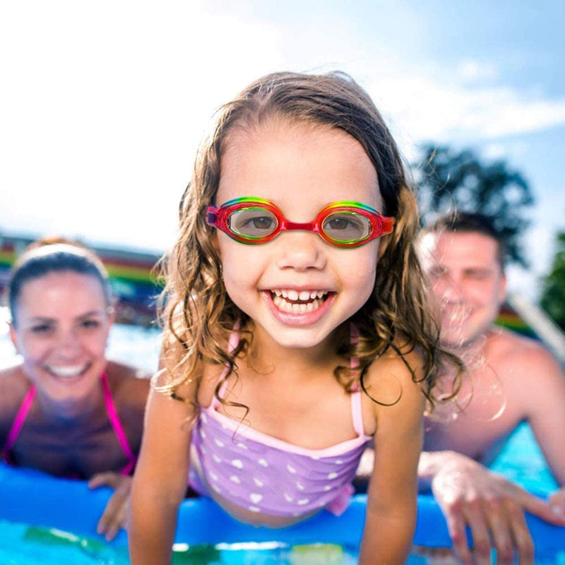 ProChosen Kids Swim Goggles, Waterproof Anti Fog UVA/UVB Protection No Leaking Clear Wide Vision Soft Silicone Gasket Swimming Glasses with Case, Nose Clip, Earplugs for Boys Girls Youth Kids - BeesActive Australia