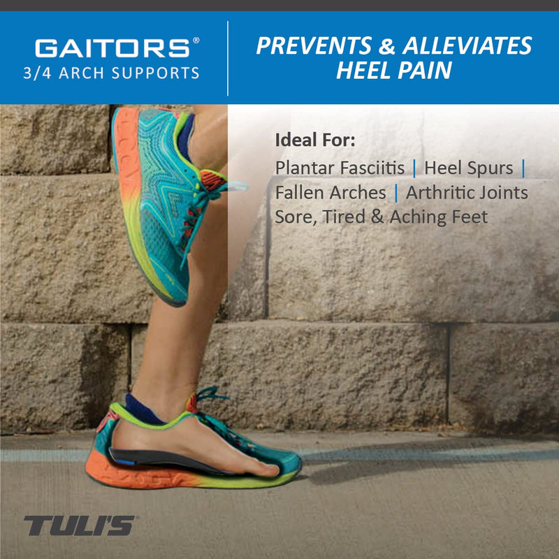 Tuli's Gaitors 3/4 Length Arch Supports - Light Weight & Shock Absorbing Insoles Large (UK 7.5-9.5) - BeesActive Australia
