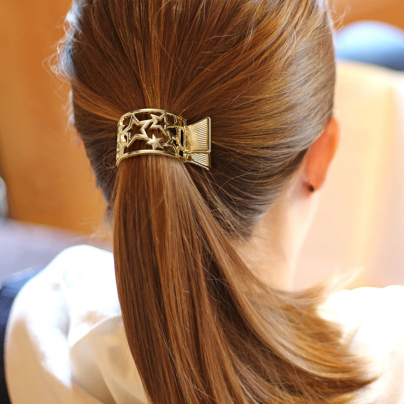 HINZIC 4 Styles Non-Slip High Ponytail Hair Clips Rhinestone Styling Claws Buns Holder Large Glittering Crystal Banana Pins Accessories for Women Girls Thick Long Hair Style 1 - BeesActive Australia