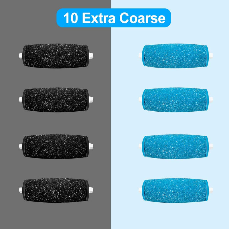 8 Pcs Foot Scrubber Rollers - Compatible with Electric foot file, Extra Coarse Heads for Feet, Pedicure Tools for Remove Hard and Dead Skin (Blue&Black) - BeesActive Australia