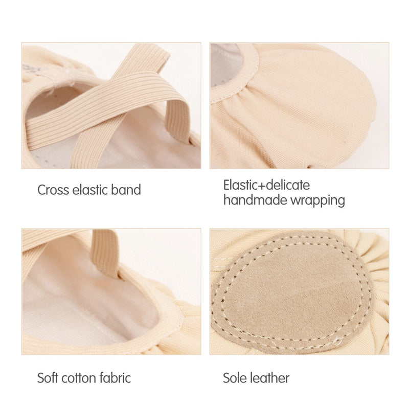 Ballet Shoes for Women Girls, Women's Ballet Slipper Dance Shoes Canvas Ballet Shoes Yoga Shoes 2.5 Light Pink - BeesActive Australia