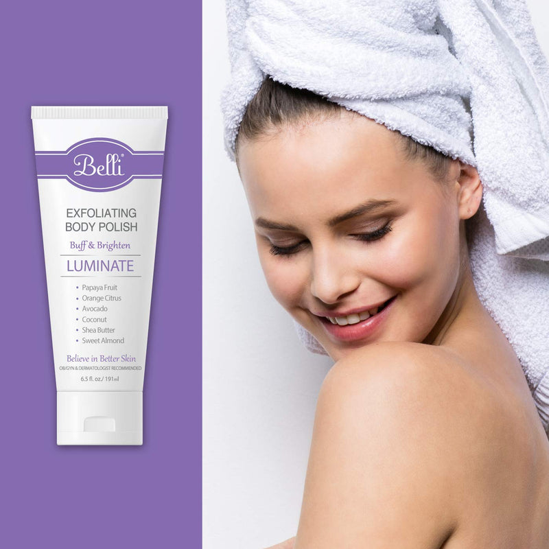 Belli Beauty Skincare Exfoliating Body Polish Scrub - Shower Scrub - Natural Body Wash - Skin Care Tools - Body Wash - Skin Cleanser - Vegan Skin Care - Moisturizing Body Wash - BeesActive Australia