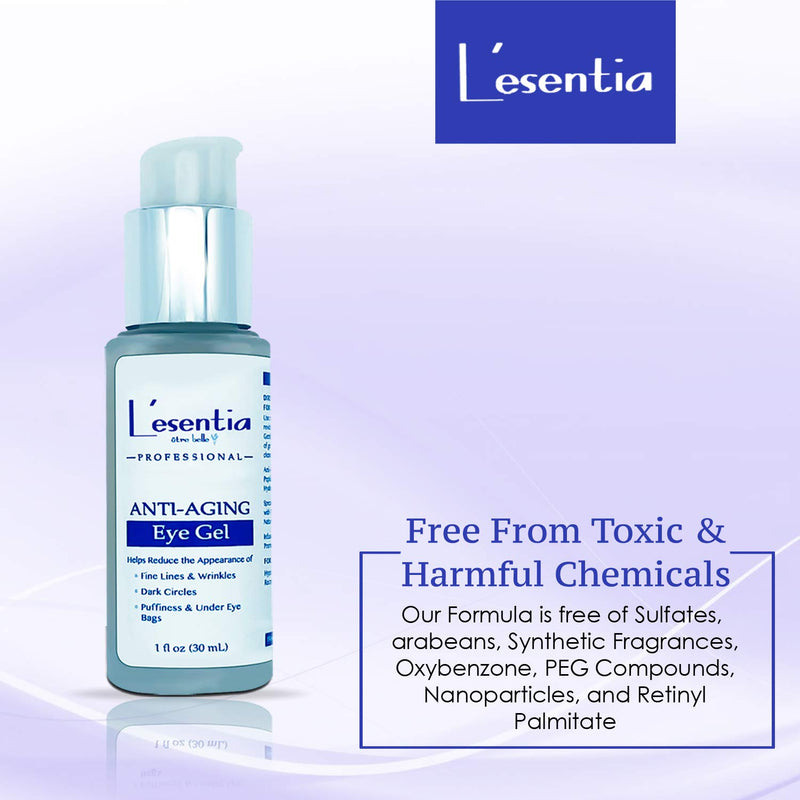 Lesentia Anti-Aging Eye Serum Gel– Advanced Eye Serum for Dark Circles and Wrinkles, Instantly Reduces the Appearance of Fine Lines and Under Eye Bags with Hyaluronic Acid, Turmeric and Peptides(1fl - BeesActive Australia