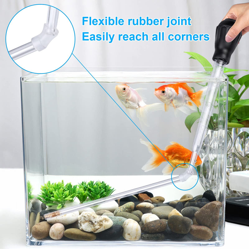 Dannisly Manual Fish Tank Water Changer Aquarium Dropper, 30ml Aquarium Gravel Cleaning Straw, Black Fish Tank Cleaning Waste Remover, Multifunction Aquarium Dropper Pipette Feeder with Extension Tube - BeesActive Australia