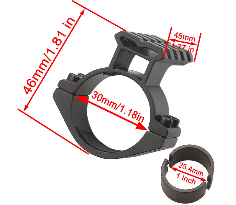 1 inch/30mm Riflescope Rings Adaptor with Picatinny/Weaver Rail for Scope Flashlight Laser Sight Optics - BeesActive Australia