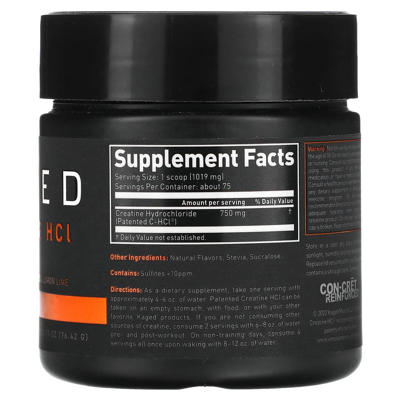 Creatine HCL Powder 75 Servings Lemon Lime - BeesActive Australia