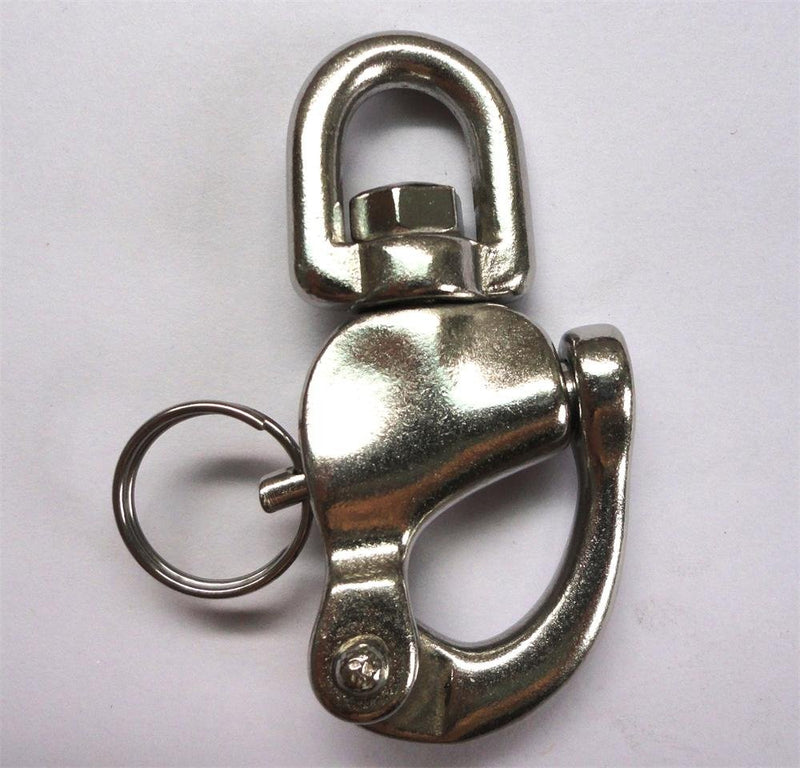 [AUSTRALIA] - Jingyi Marine Durable Stainless Steel Snap Shackles Quick Release Swivel Bail Rigging (3-1/2") 