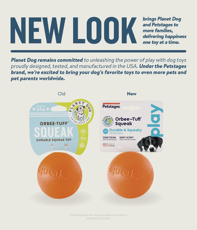 Planet Dog Orbee-Tuff Interactive Ball Dog Toys Squeak Ball One-Size Orange - BeesActive Australia