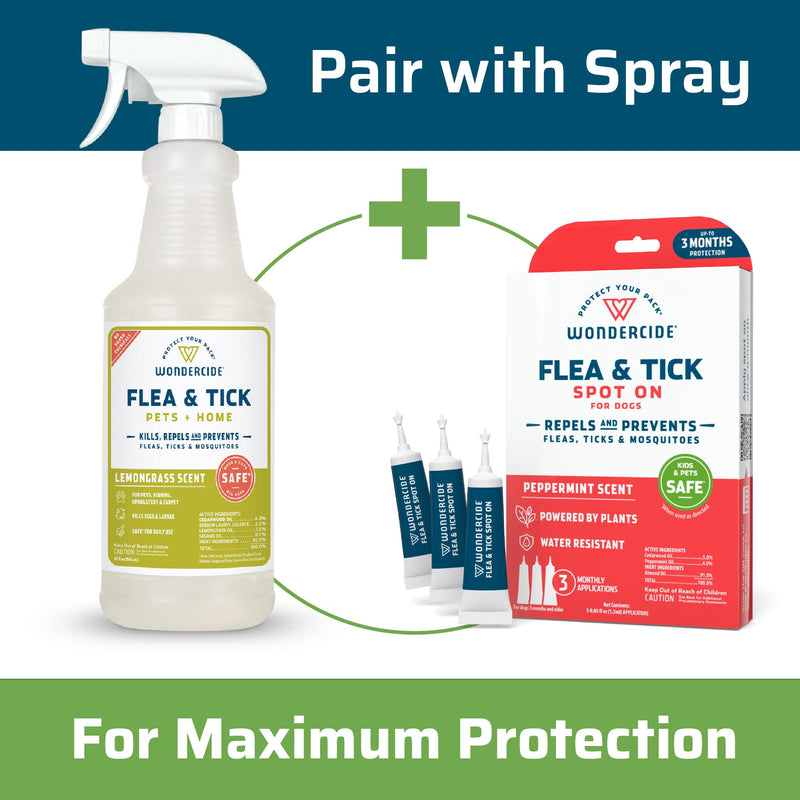 Wondercide - Flea and Tick Dog Spot On - Flea, Tick, and Mosquito Repellent, Prevention for Dogs with Natural Essential Oils - Pet and Family Safe Up to 3 Months Protection - Large 3 Tubes of 0.17 oz - BeesActive Australia