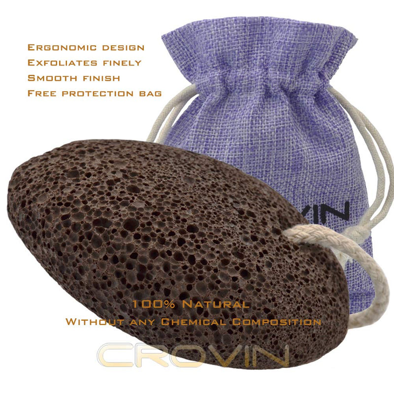 CROVIN Foot Pumice Stone for Feet Callus Remover - Natural Earth Lava Foot Scrubber Pack of 2 - Hypoallergenic Foot Peel in Foot Spa Quality - Pedicure Foot File - BeesActive Australia