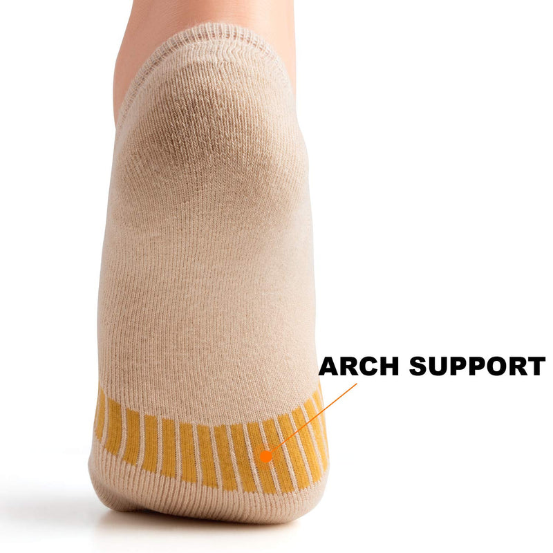 Gonii Womens No Show Socks Athletic Ankle Socks Cushioned Running Low Cut 5-8 Pairs Beige*2+black*2+gray*2+white2 - BeesActive Australia