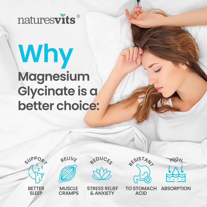 Magnesium Glycinate Capsules, 250 mg - Bisglycinate Natural Night Time Supplement to Promote Sleep and Calm, Reduce Restless Legs and Relieve Muscle Cramps - Suitable for Women and Men - BeesActive Australia