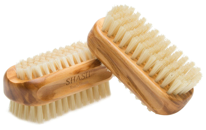 Made in Germany Since 1920 SHASH Natural 100% Natural Boar Bristle Nail Brush - Gently Removes Dirt and Grime for Clean Hands - Exfoliates Skin for Soft, Smooth Texture, Wood (Olive) - BeesActive Australia