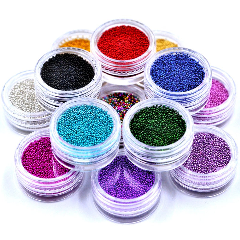YesLady 12 Colors Nail Art Caviar Beads 3D Craft Micro Eye Makeup Gems Decoration - BeesActive Australia