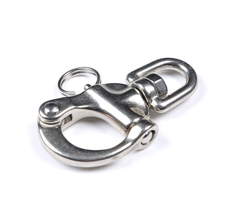 [AUSTRALIA] - Mxeol Swivel Eye Snap Shackle Quick Release Bail Rigging Sailing Boat Marine Stainless Steel Clip Pair 2-3/4", Silver 