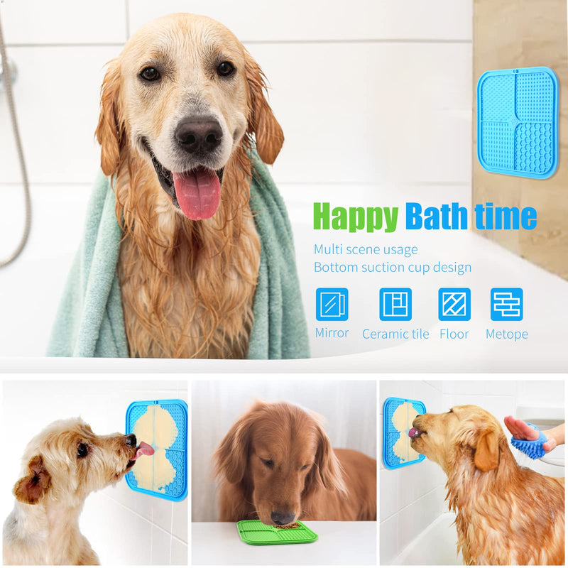 Dog Lick Mat Slow Feeder for Dogs, Premium Lick Pad with Suction Cups for Dog Anxiety Relief, Slow Feeder Dog Bowls, Bathing, Grooming and Training, 2 Pack - BeesActive Australia