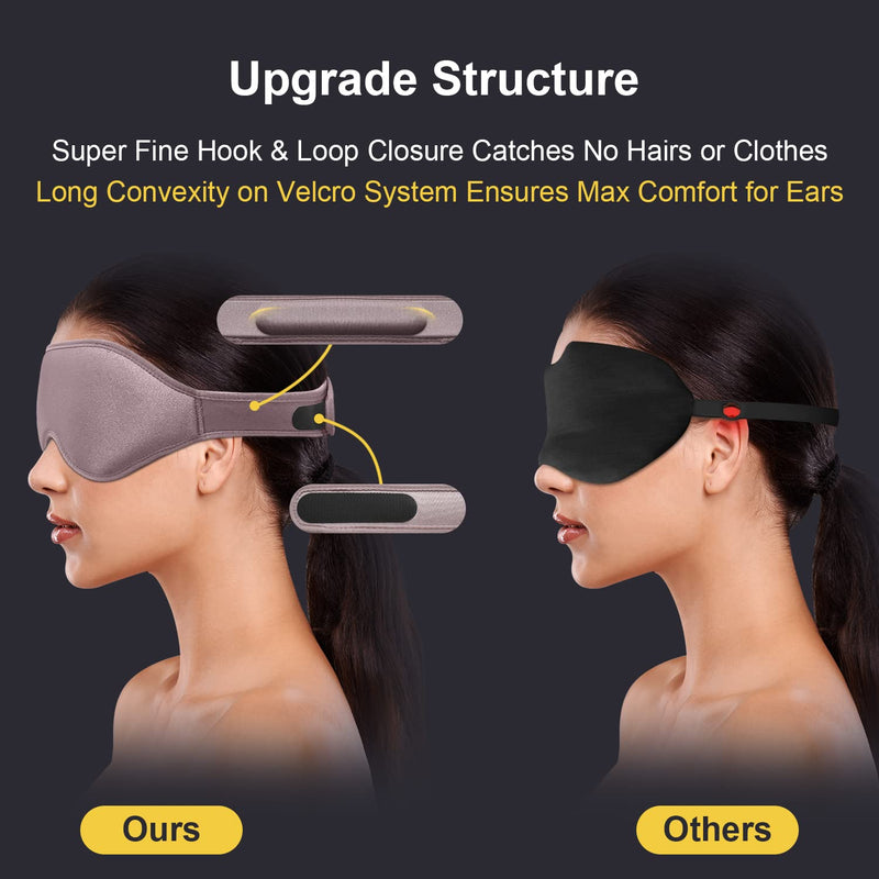 Puikos Eye Mask Sleeping Mask for Women Men Eye Covers for Sleeping Comfortable Adjustable Contoured Blackout Weighted Eyelash Extension Protector Sleep Mask Side Sleeper for Travel Yoga Nap (Pink) Pink - BeesActive Australia
