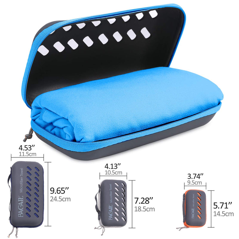 BAGAIL Basics Microfiber Camping Towels Perfect Sports & Travel & Beach Towel. Fast Drying - Super Absorbent - Ultra Compact. Suitable for Gym, Beach, Swimming, Backpacking… Blue XX-Small(12 x 24 inches) - BeesActive Australia