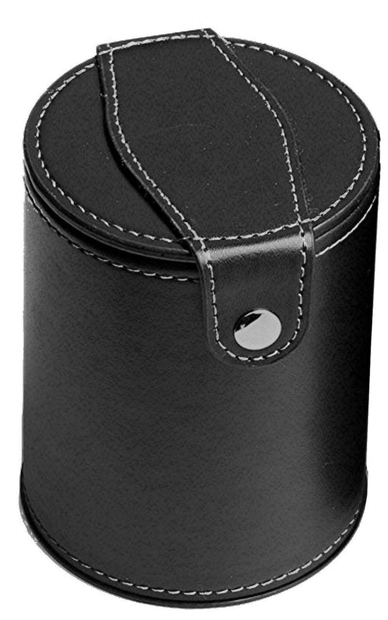 Set of 16mm Pearlized Olympic Dice and Black PU Leather, Velvet Lined Dice Cup with Storage Compartment (Gift Boxed) (Silver Dice, Black Lining Cup) Silver Dice, Black Lining Cup - BeesActive Australia
