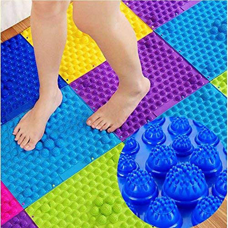 Yobeyi Foot Massage Acupressure Mat Game Foot Reflexology Walking Toe Plate Massage Pad Bathroom Mat Yoga Mat Sports Mat 2 PCS (blue) - BeesActive Australia