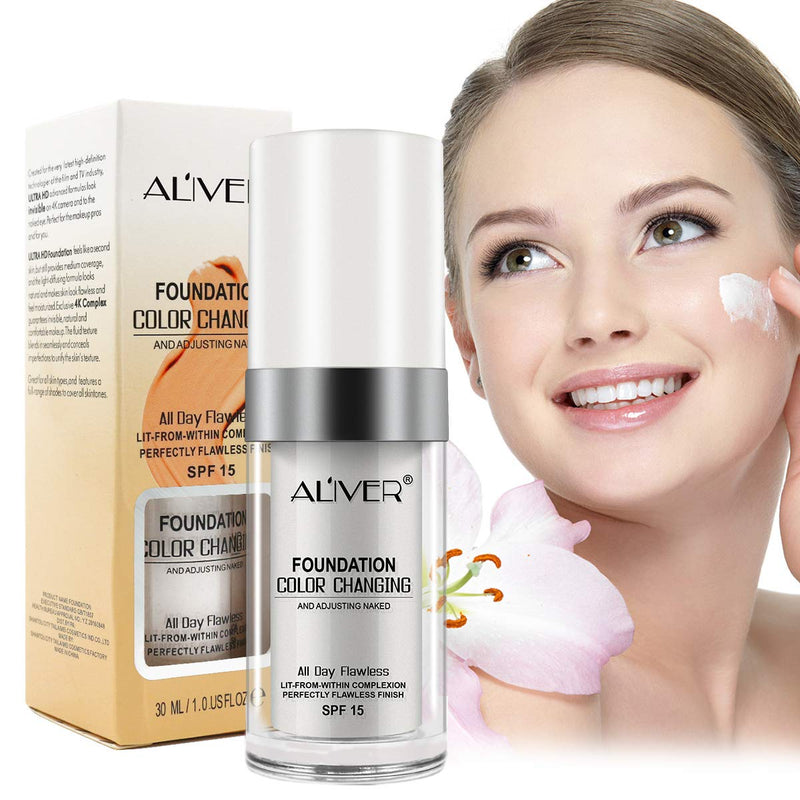 2pcs Colour Changing Foundation, Makeup Flawless Concealer Cover Cream, Warm Skin Tone liquid Foundation 2PCS - BeesActive Australia