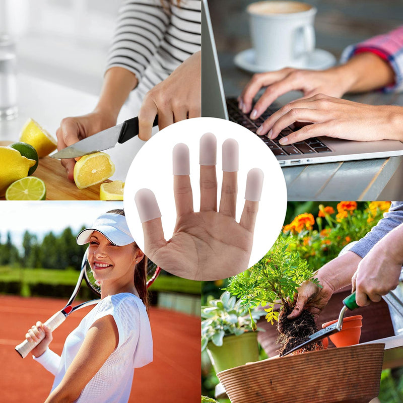 5pcs Silicone Finger Protector Thumbs Cover Fingertip Gloves Finger Cracking for Heat Cooking Baking Barbecue - BeesActive Australia