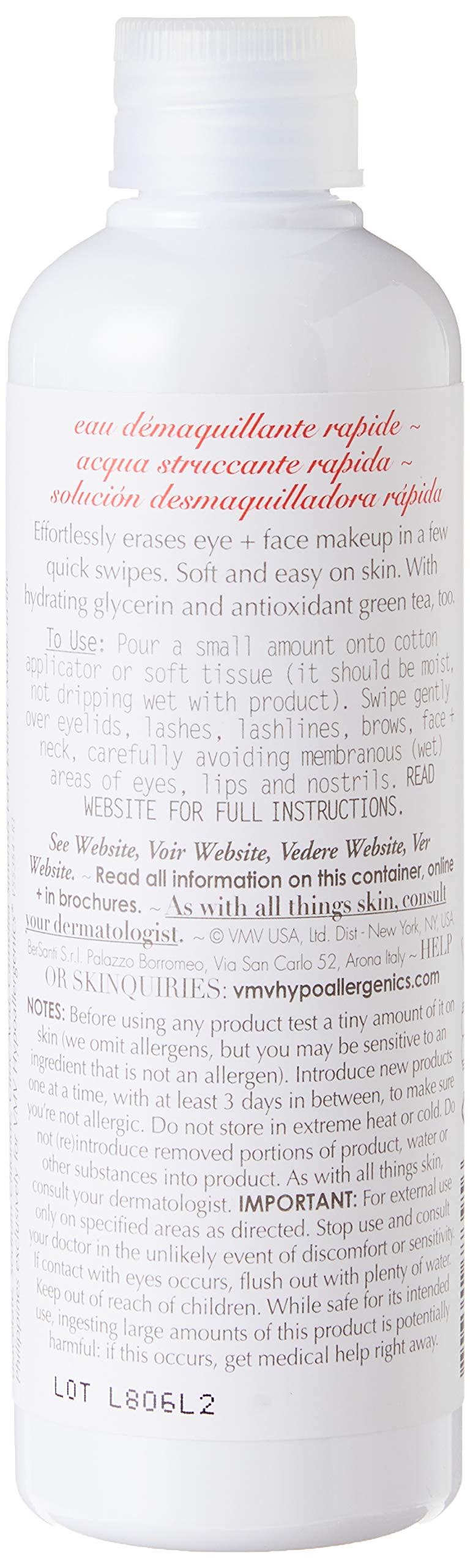 VMV Hypoallergenics Oil-free Quick & Complete Makeup Remover - BeesActive Australia