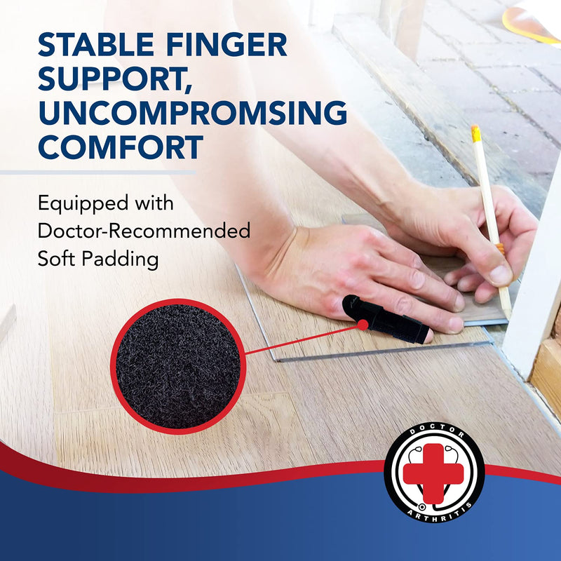 Doctor Developed Finger Splint and Handbook [1-Piece] - Braces, Splints & Supports Index, Middle, Ring & Pinky Finger - Padded Finger Splints for Straightening - Full Finger Guard (Pink, S/M, Single) Pink 1 - BeesActive Australia