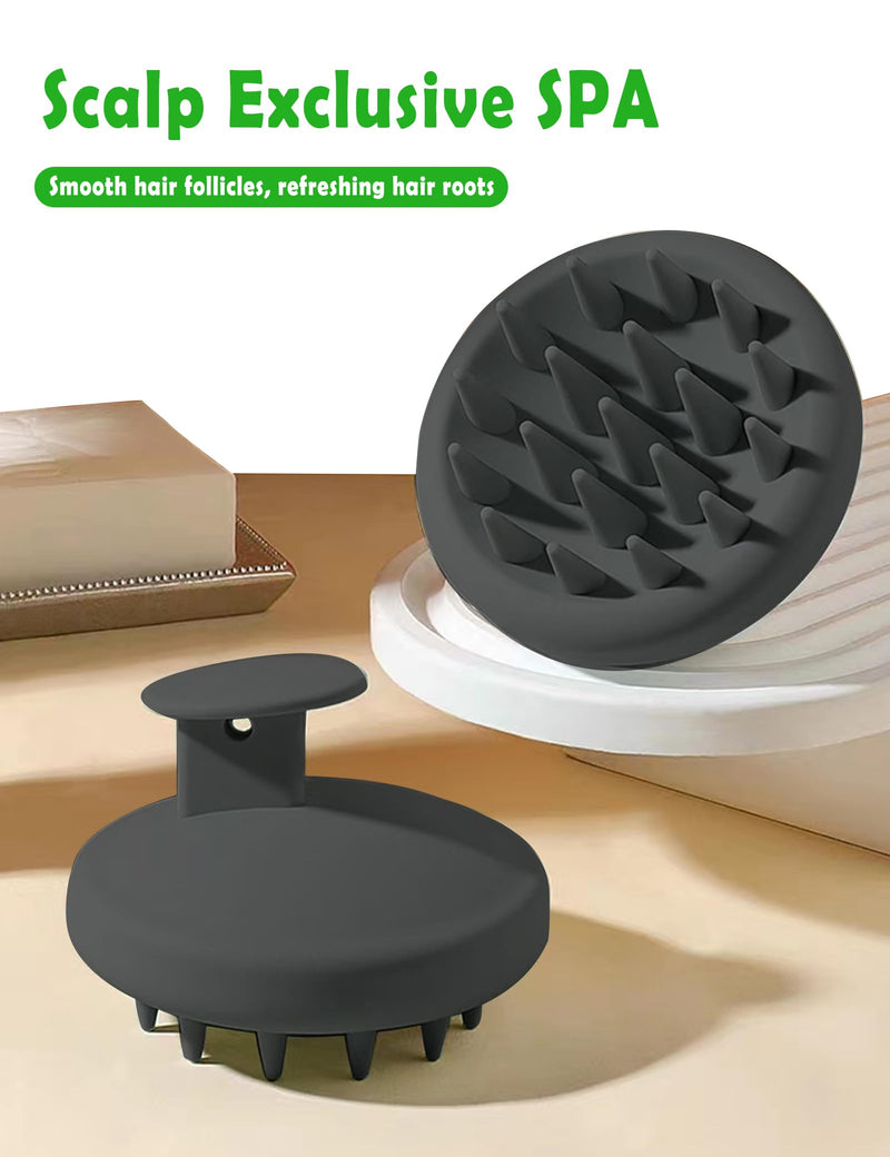SIVLKI Scalp Massage Brush, Scalp Massager, Silicone Shampoo Brush, Scalp Massage for Exfoliating and Head Massage [Wet, Dry] to Remove Dandruff and Stimulate Hair Growth (Black) Black - BeesActive Australia