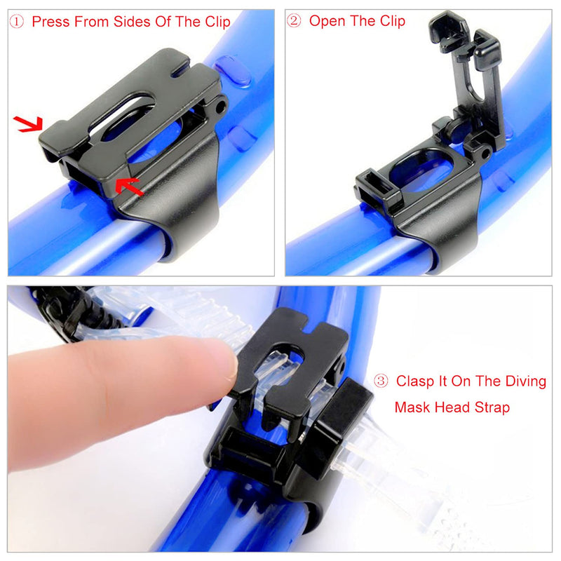 SIXQJZML 2 Pieces Scuba Dive Universal Plastic Clip Snorkel Keeper Retainer Replacement Snorkeling Equipment (Black) - BeesActive Australia
