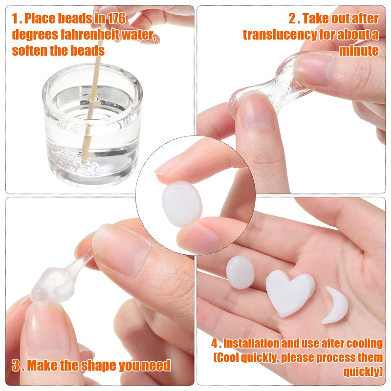 60 Pcs Temporary Tooth Repair Kit Moldable Fake Teeth and 50g Thermal Beads, Multi Use False Teeth Dental Tooth Replacement Do it Yourself Filling Tooth Bead for Fix Missing Broken Tooth Veneer - BeesActive Australia