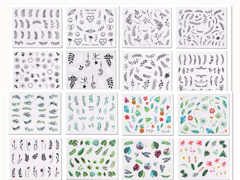 Valuu Nail Art Stickers Water Transfer Nail Decals Flower Leaf Plants Fruits Summer Series Design Manicure Tips，29 Sheets Nail Tips Charms Applique DIY Toenails Nail Art Decorations Accessories - BeesActive Australia