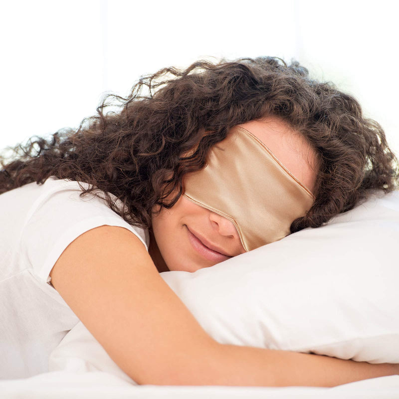 4 Pieces Silk Sleeping Mask Eye Mask Blindfold Eyeshade and 2 Pairs Ear Plug Double Layer Silk Filling Eye Cover Elastic Strap for Sweet Sleep Travel Nap Dry Puffy Eye Relax (Mixed Colors) Mixed Colors - BeesActive Australia