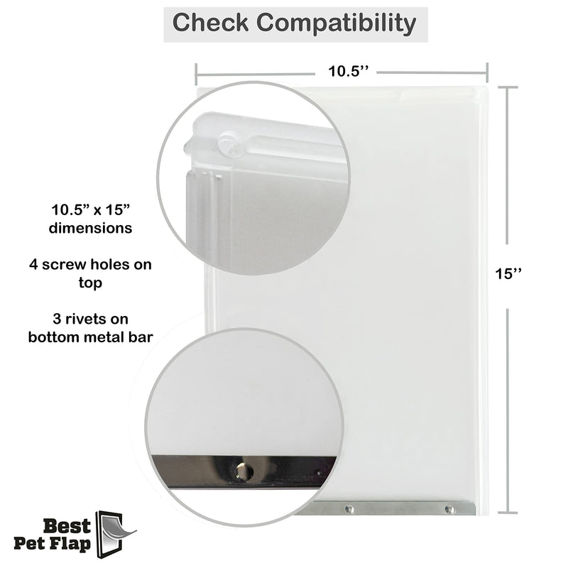 Best Pet Flap XLDog Door Compatible with Ideal Products Designer Series DSPRFXL RFXLN - Measures 10.5'' x 15'' Longer Lasting, Most Energy Efficient, Less Shrinkage, BPA Free (BPFXLN) - BeesActive Australia