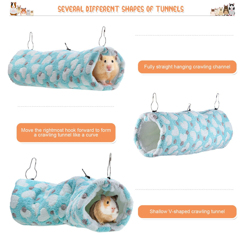 2 Pieces Small Pet Cage Hammock Hanging Tunnel for Small Animals Hanging Bed Cage Guinea Hammock Cage Accessories for Ferret Rat Chincilla Hammock Sleeper Cage Accessories Set Green Hearts - BeesActive Australia