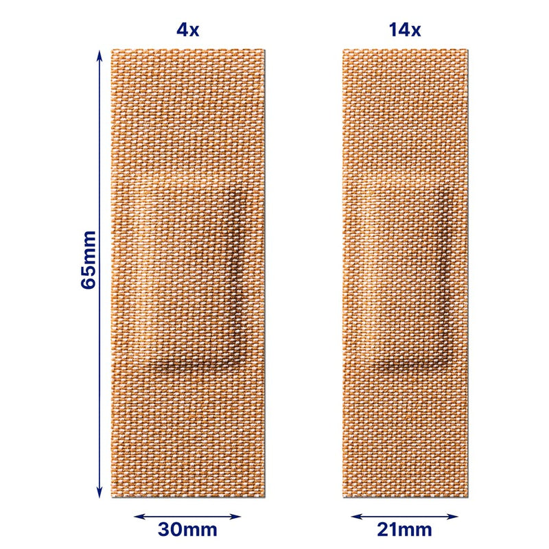 Elastoplast 18 Waterproof Fabric Plaster Strips (18 Pieces), Large Pack of Fabric Plasters, Breathable Plasters, Plasters Waterproof - BeesActive Australia