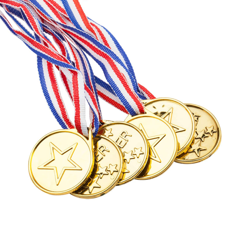 100 Packs Children's Gold Plastic Winner Medals Kids Golden Winner Awards Medals - BeesActive Australia