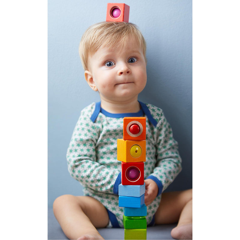 HABA Fun with Sounds Wooden Discovery Blocks with Acoustic Sounds (Made in Germany), 1-2 Years, 6 pieces - BeesActive Australia