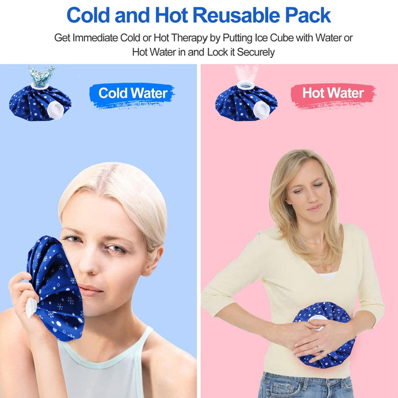 Ice Bag,Reusable Ice Cold Pack First Aid Ice Packs Hot & Cold Ice Bags First Aid Therapy Packs Refillable Flexible Waterproof Pouch for Sports Injury Pain Relief and Reduce Swelling (9 inches) 9 inches - BeesActive Australia