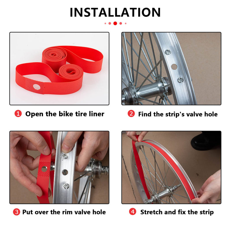 PSLER Bicycle Rim Liner, Bike Tire Liner Rim Tape Bike Rim Strip 20'' 24'' 26'' 27.5'' 29'' 700C A Pair 20inch - BeesActive Australia
