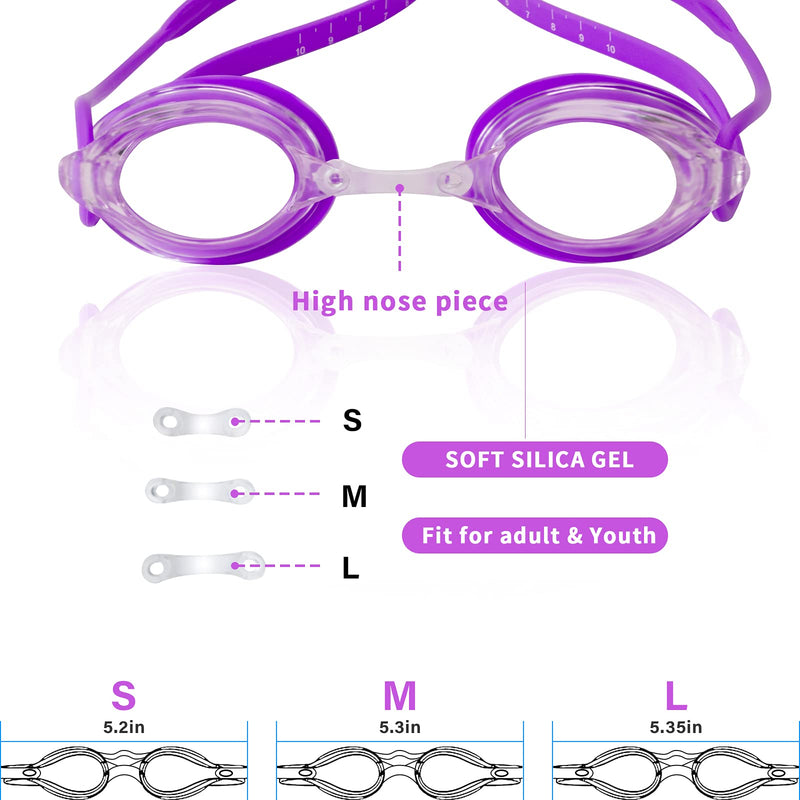 Freela Swim Goggles, Goggles Swimming Adult for Men Women Youth, Anti Fog, No Leaking Swimming Goggles for Race, Lab Swimming Purple - BeesActive Australia