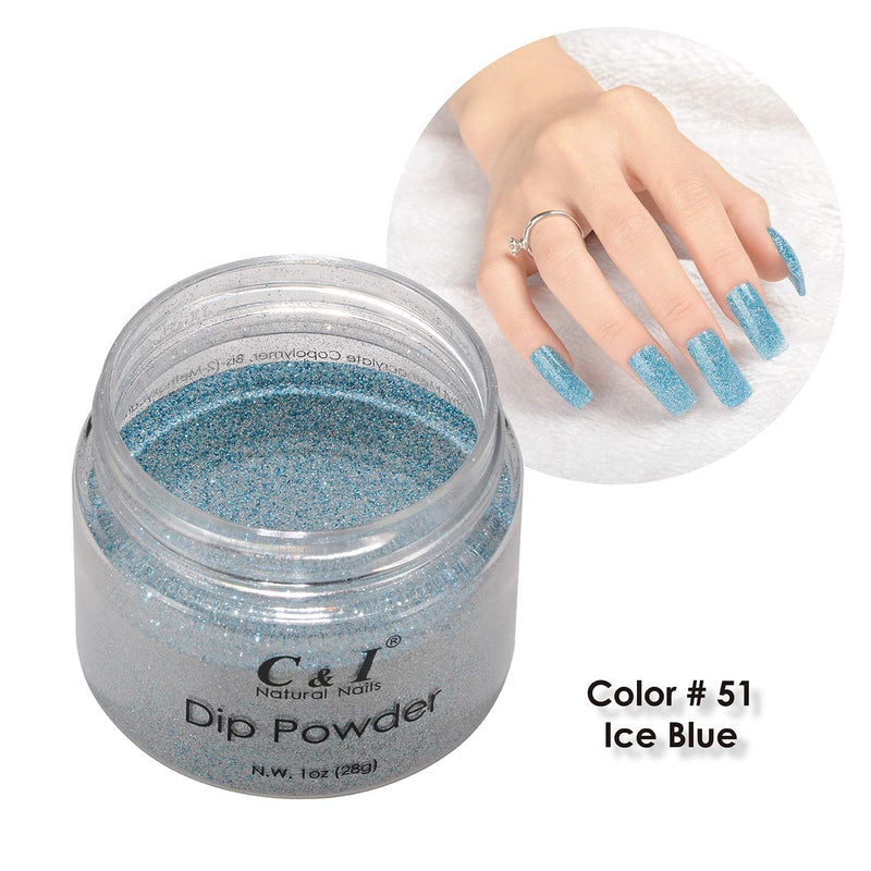 C & I Dipping Powder Color No.051 Ice-Blue Pearl Shine Color System - BeesActive Australia