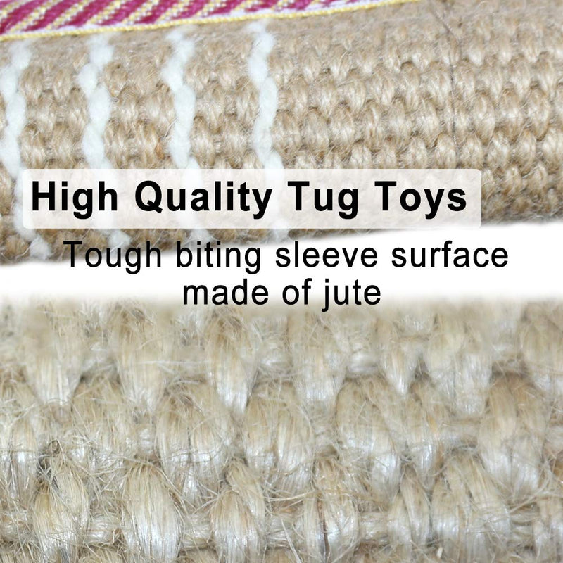 Dog Tug Toy |Tug of War Dog Toy |Jute Bite Pillow with 2 Handles for Puppy Training Interactive Play, Fetch, K9 |Suitable for Small Medium Large Dogs Style 1 - BeesActive Australia