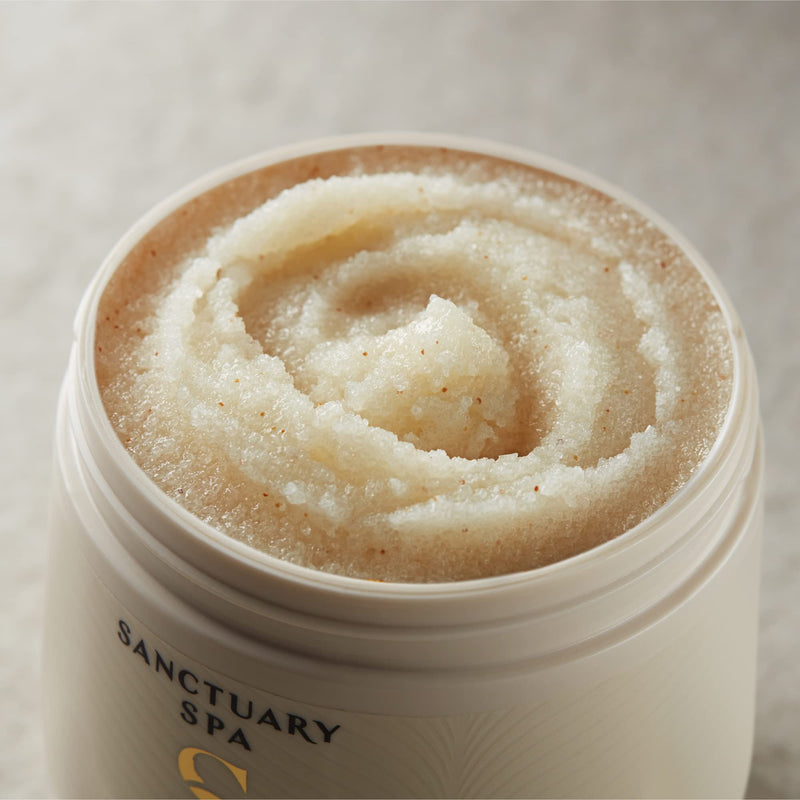 Sanctuary Spa Golden Sandalwood Sand and Salt Scrub, 92% Natural Body Exfoliator, Mineral Oil Free, Cruelty Free & Vegan, 300g - BeesActive Australia